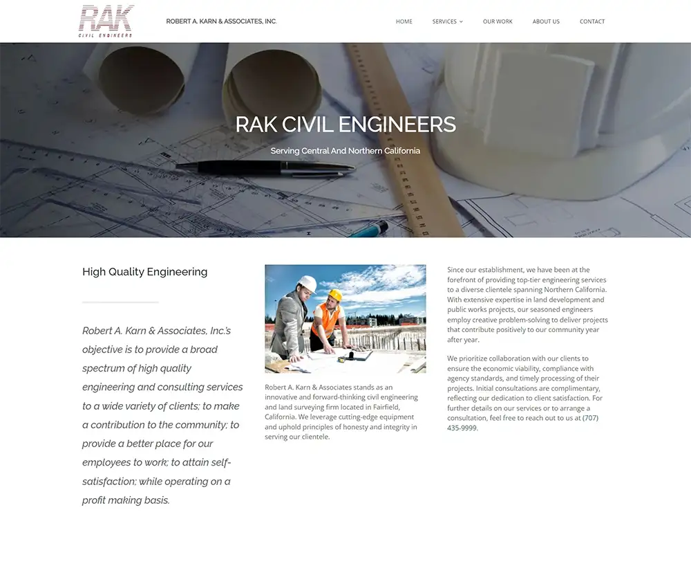 RAK Engineers homepage screenshot