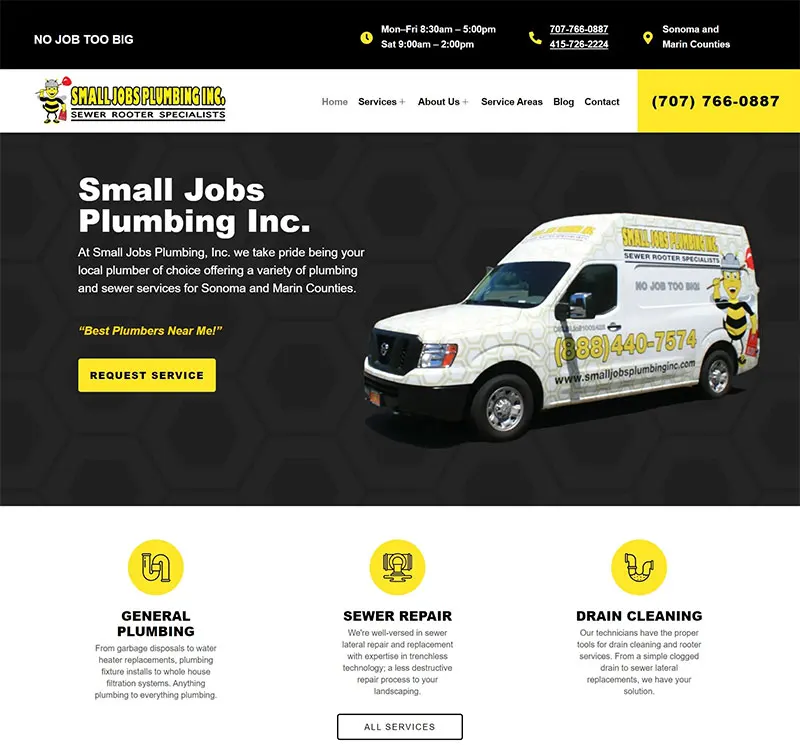 Small Jobs Plumbing homepage