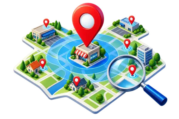 A graphic depicting local search